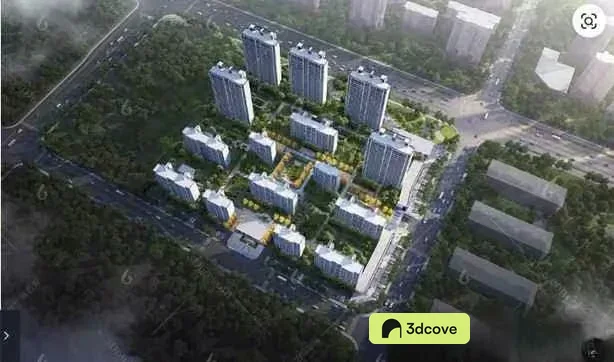 Aerial View Of A City Block