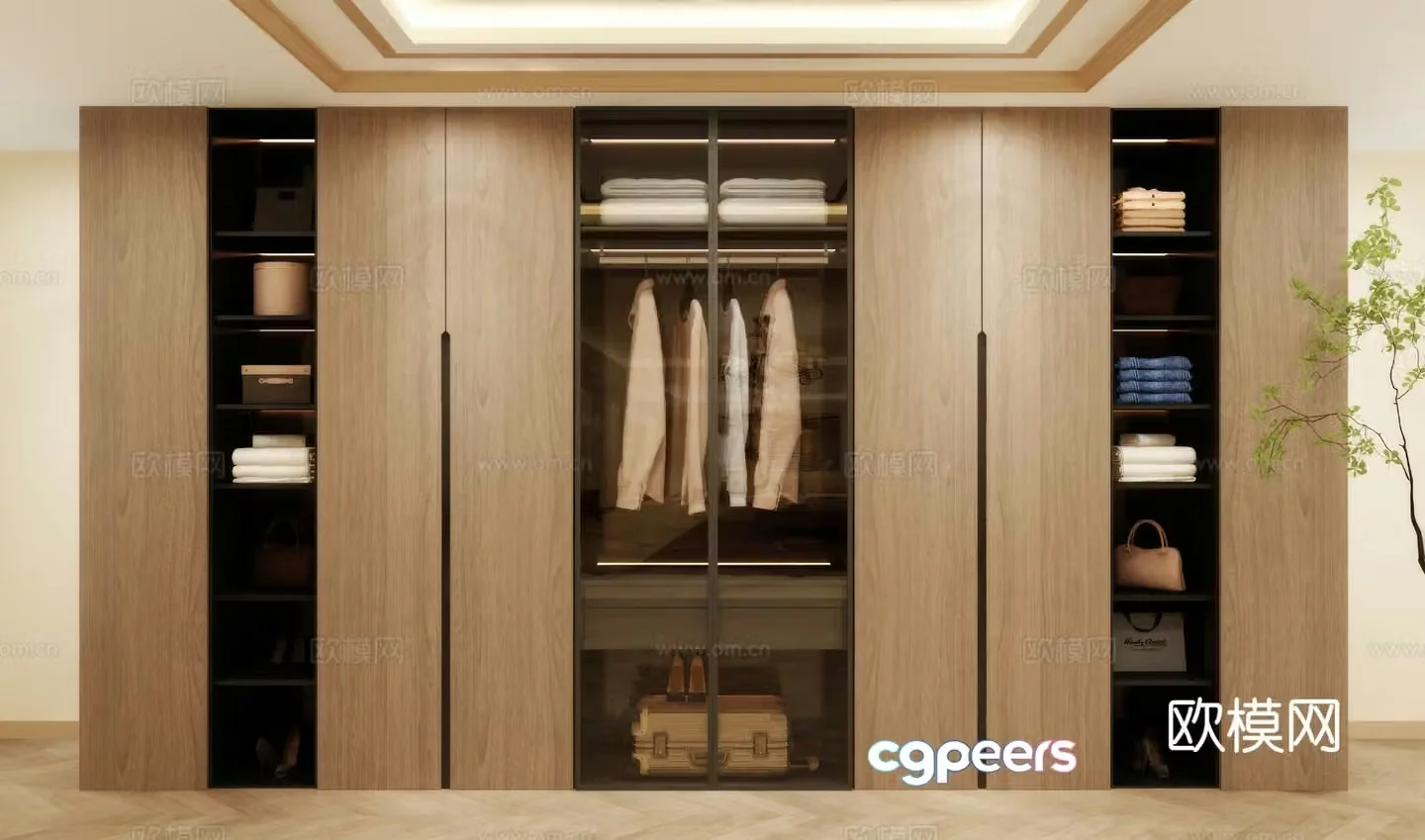 Modern Wardrobe Clothes Cabinet 3D Model