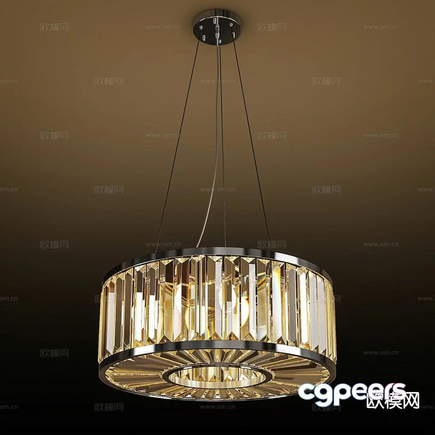 Light luxury chandelier restaurant chandelier 3d model