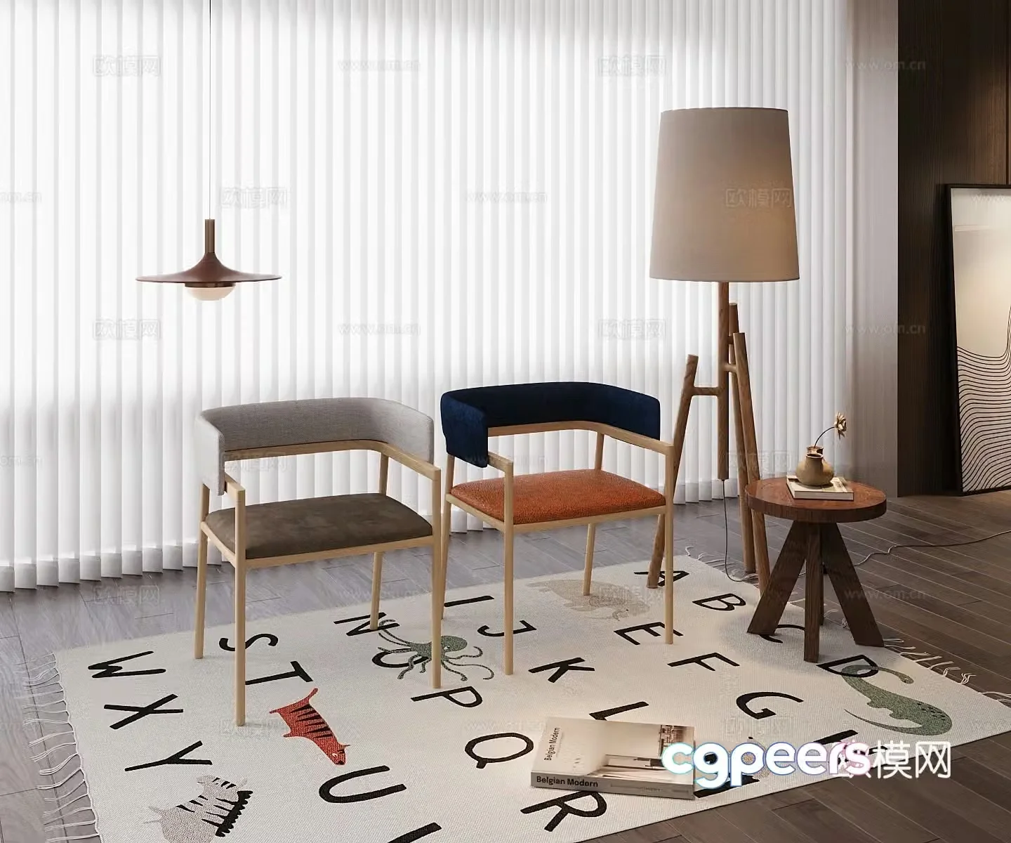 Modern single chair 3d model