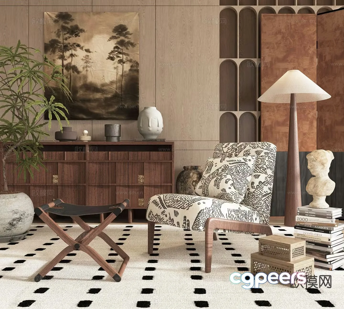 Medieval style sofa chair leisure chair 3d model