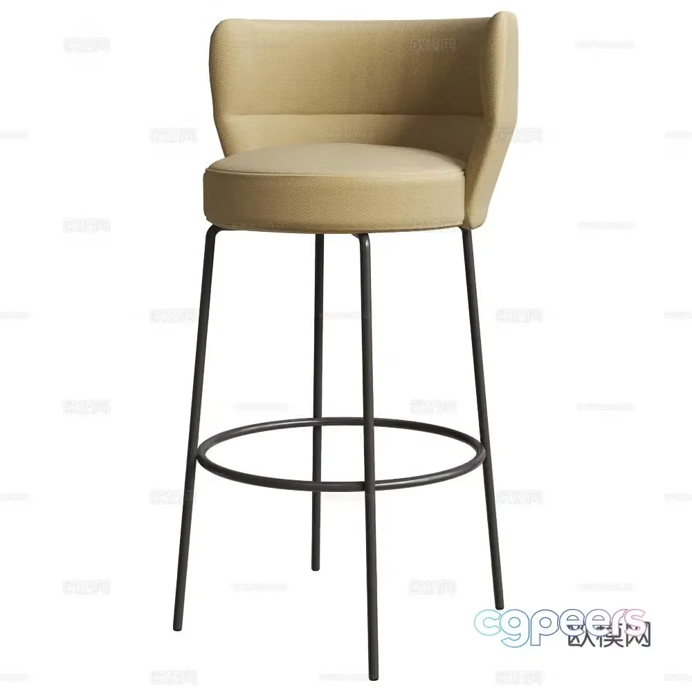 CPRN HOMOOD Modern Fabric Bar Chair 3D model