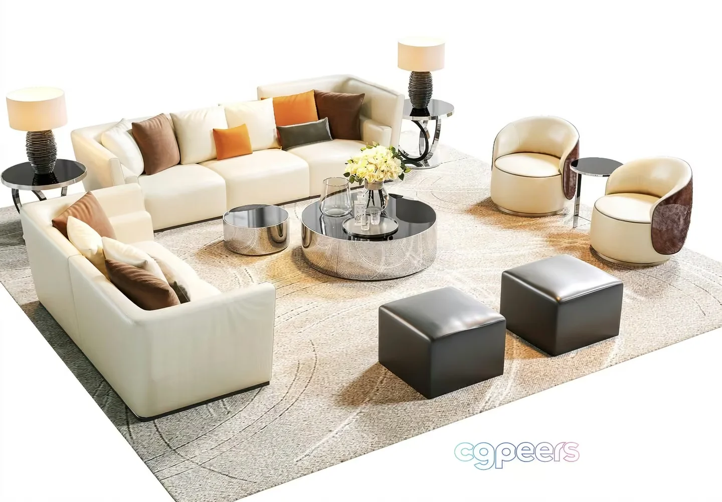 Modern Living Room 3D Model – 18959 – VRAY Render