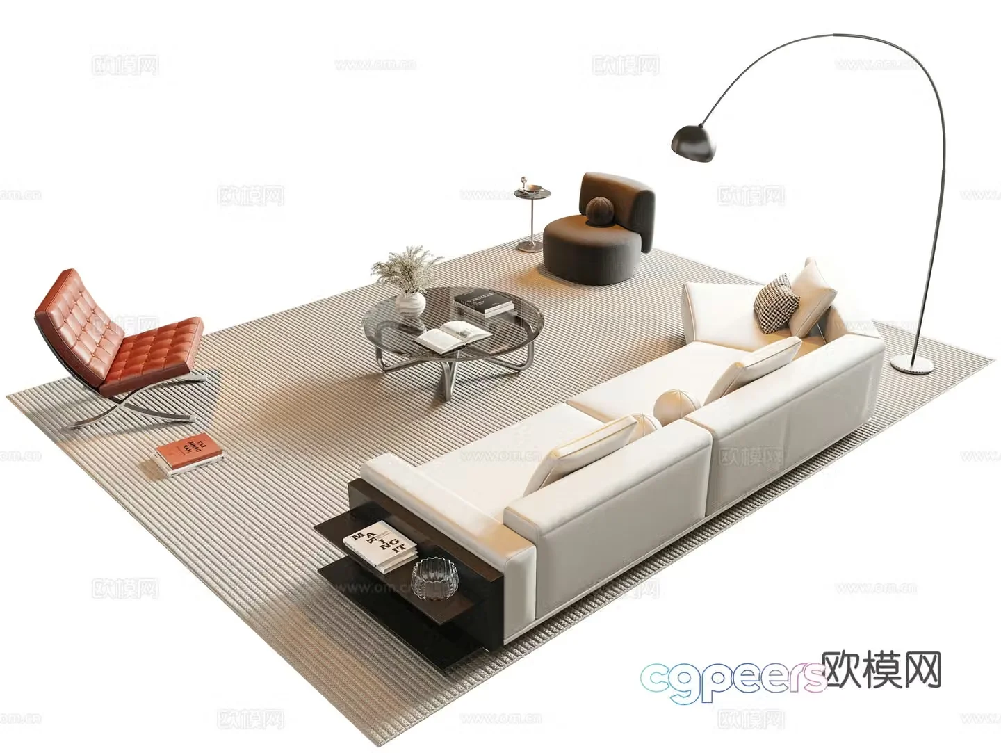 Modern sectional sofa 3d model