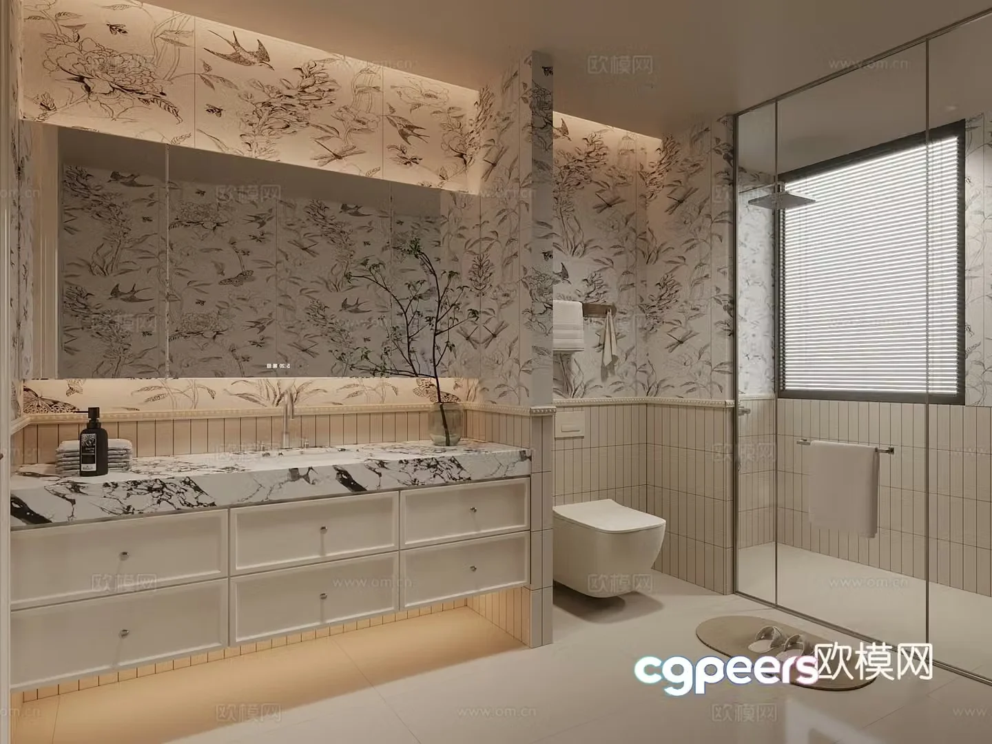 French bathroom bathroom cabinet toilet 3d model