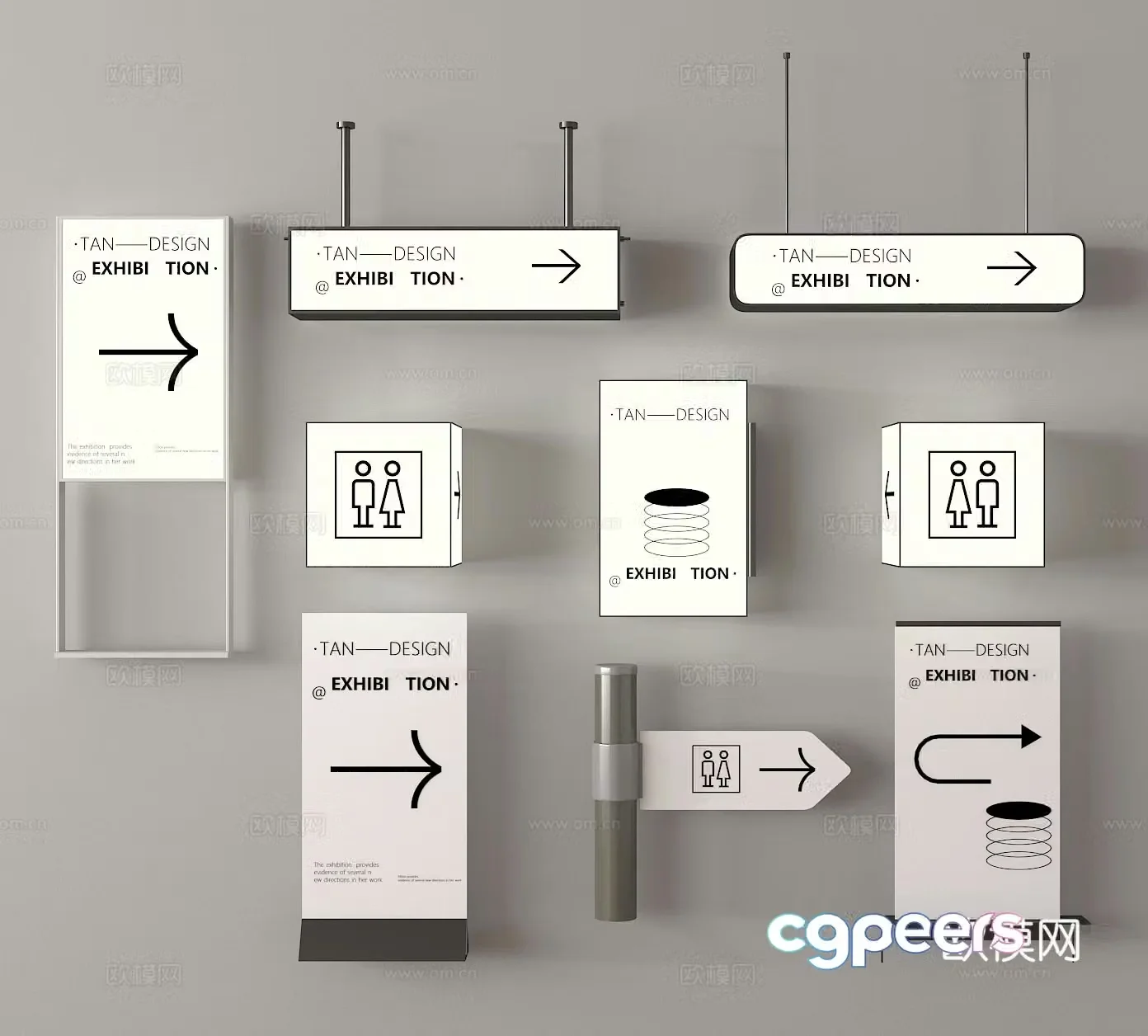 Signpost Road Sign Guided Sign 3D Model