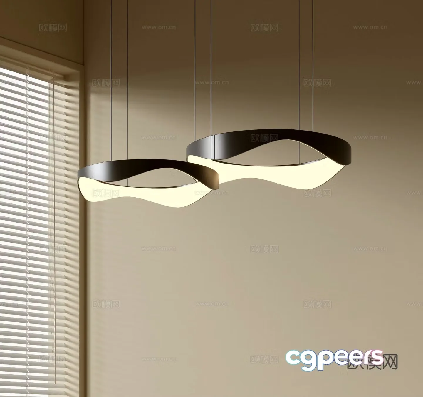 Modern simple chandeliers Nordic style chandeliers Mediterranean style chandeliers Study lamp combination Restaurant lamp 3D model