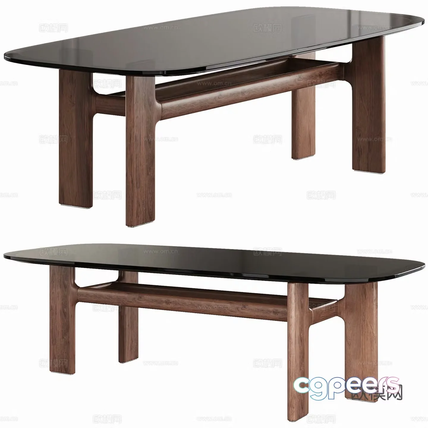Modern restaurant dining table 3d model