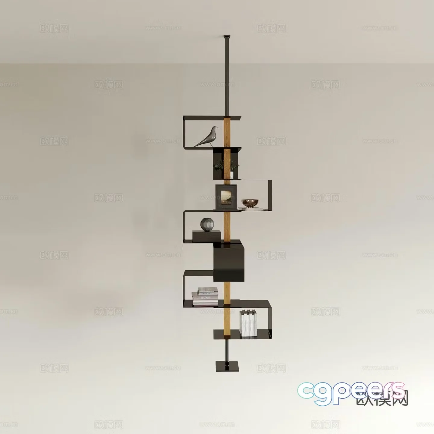 Hanging bookshelf hanger decorative shelf 3d model