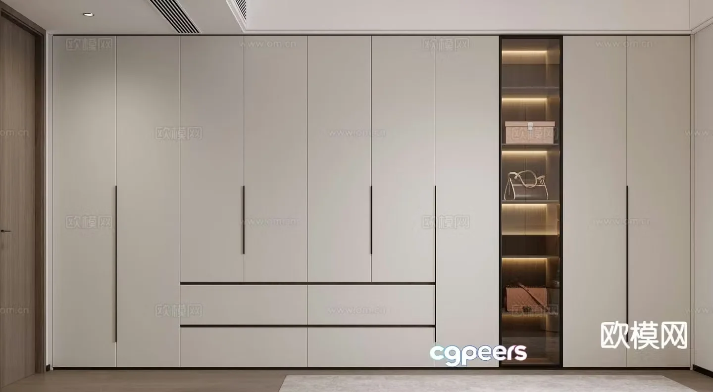 Modern wardrobe integrated cabinet 3d model