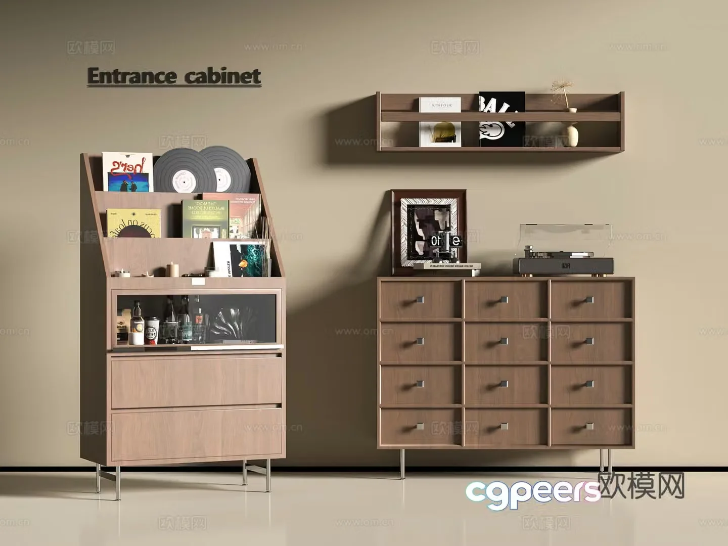 Modern bookcase 3d model