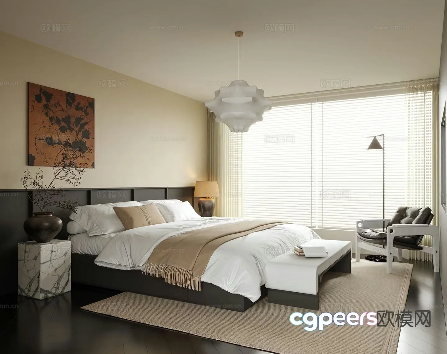 Medieval style bedroom master bedroom 3d model