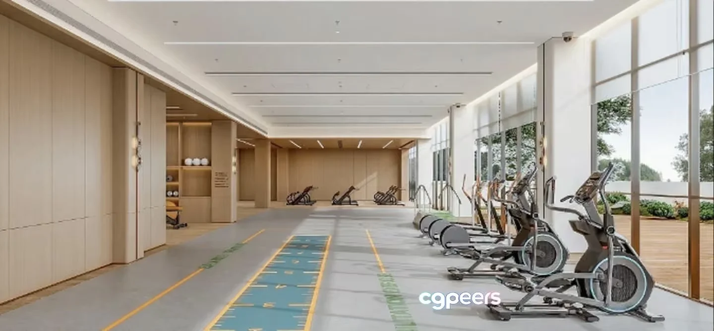 A Well-Equipped Gym 3D Model – 5879 – CORONA Render