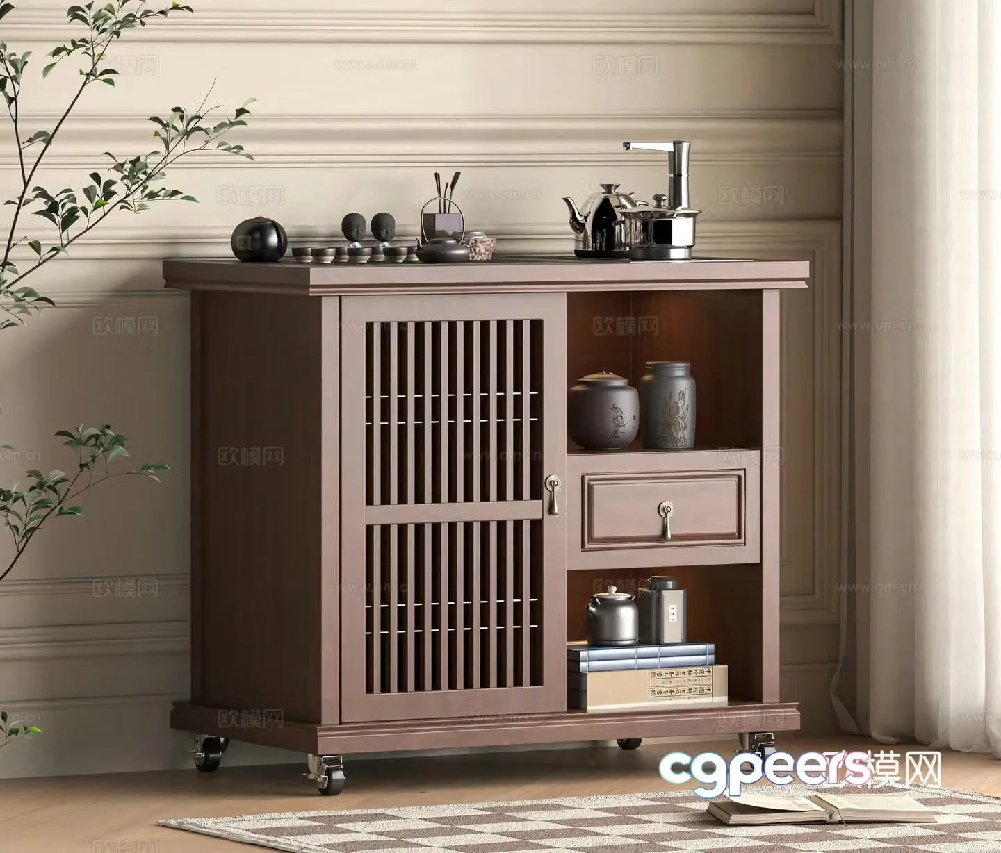 New Chinese tea cabinet 3D model