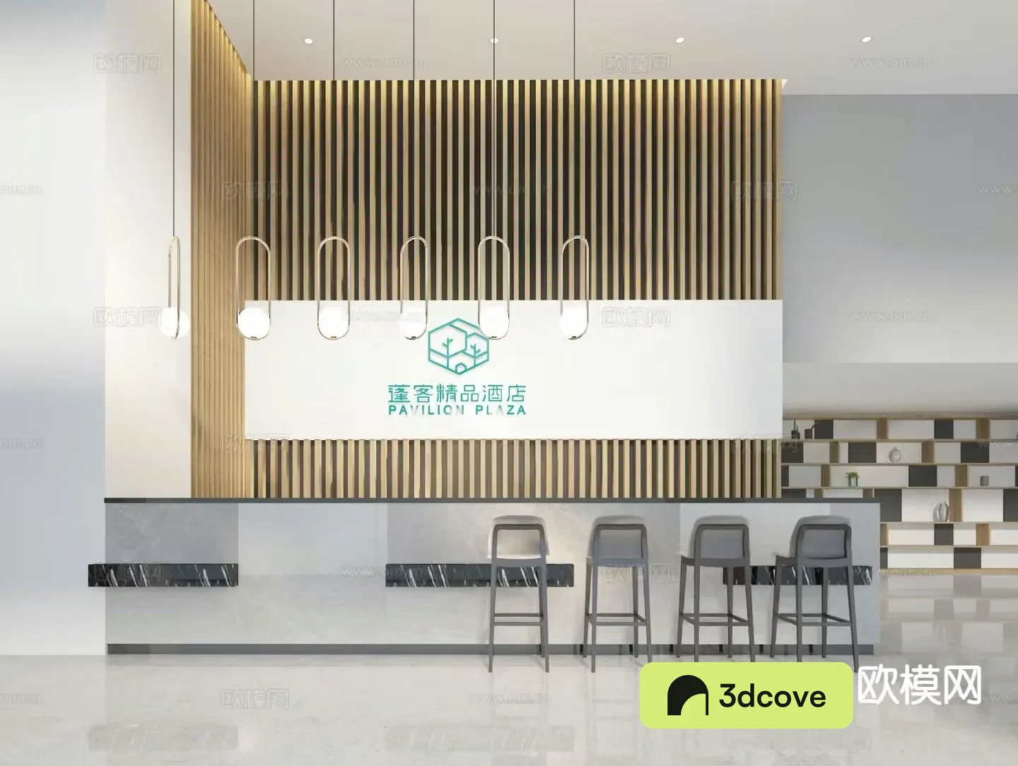 Modern hotel front desk reception hall bar reception desk