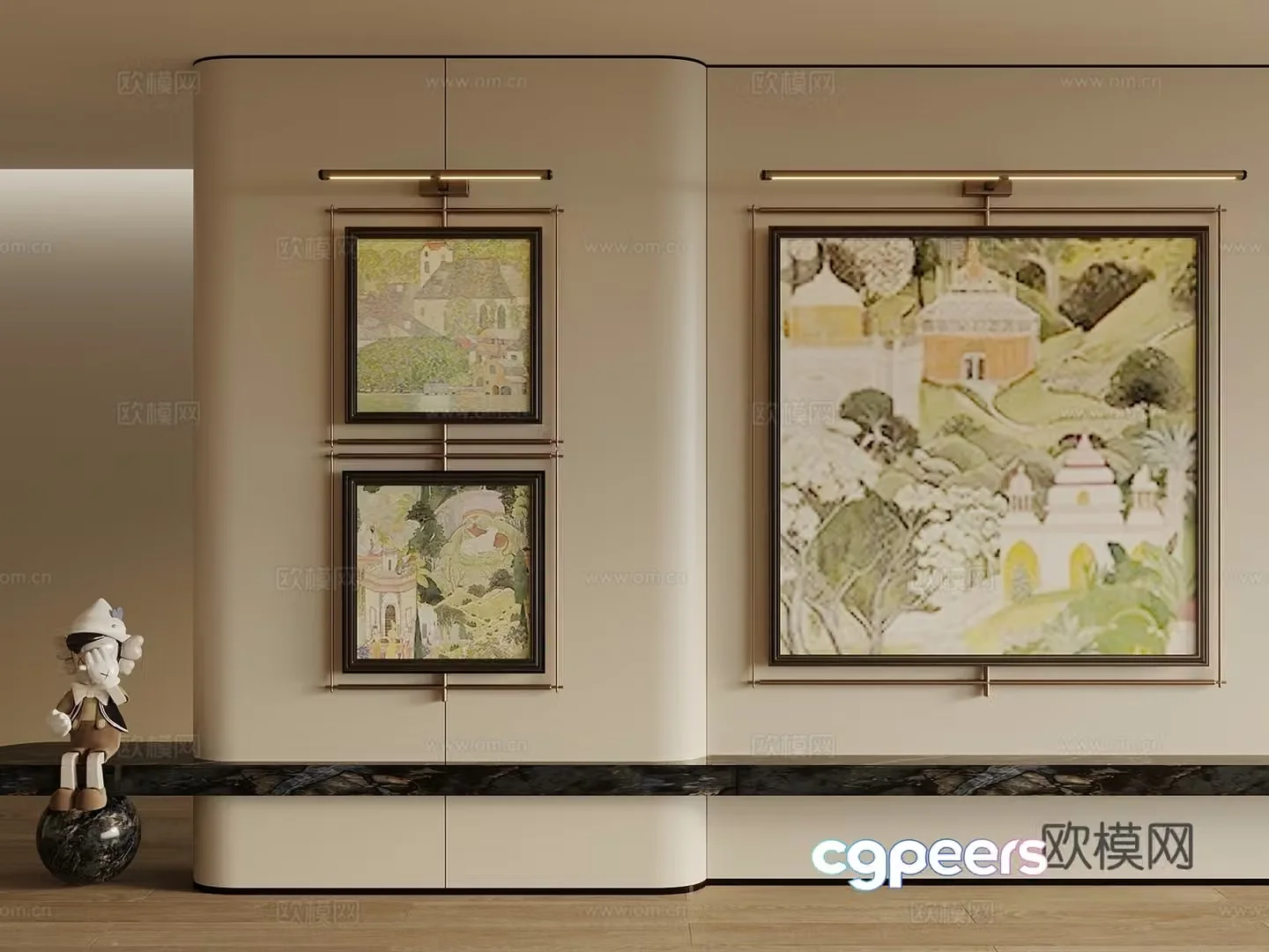 French medieval hanging paintings decorative paintings hanging paintings picture frames living room hanging paintings 3D model