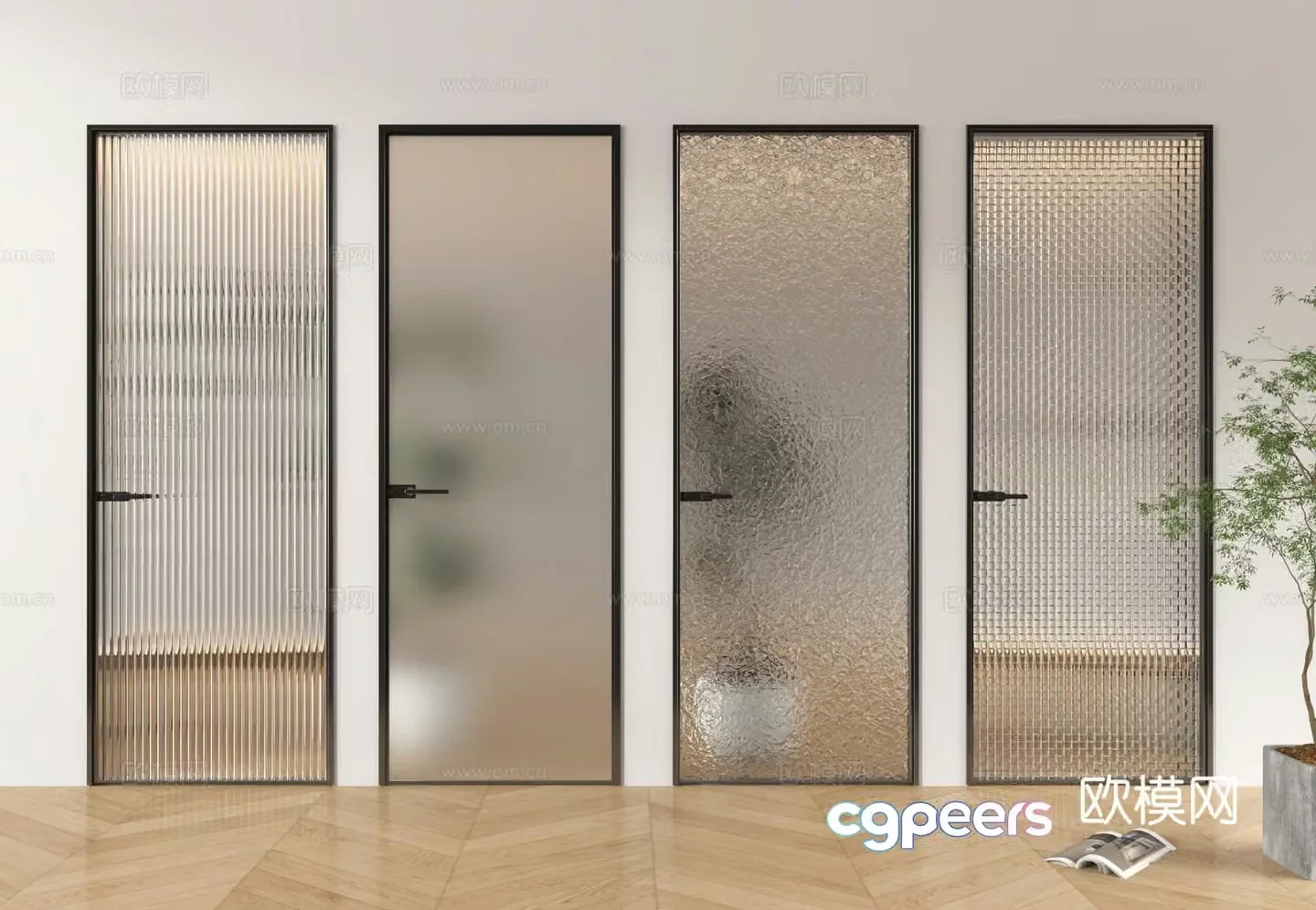 Single-open door Kitchen and bathroom door Bathroom door Sliding door Bedroom door 3D model