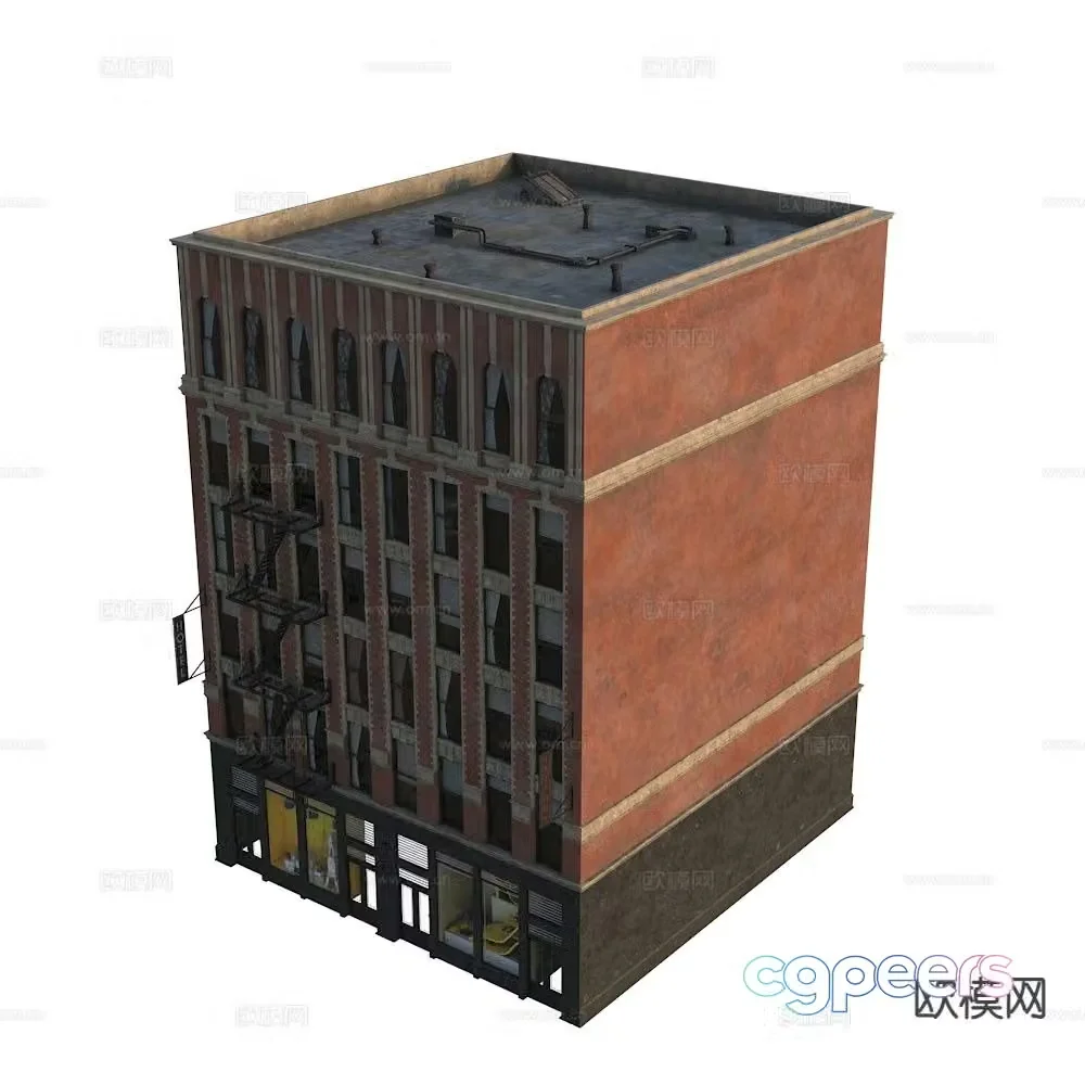 American residential building Western architecture single building New York building building 3d model
