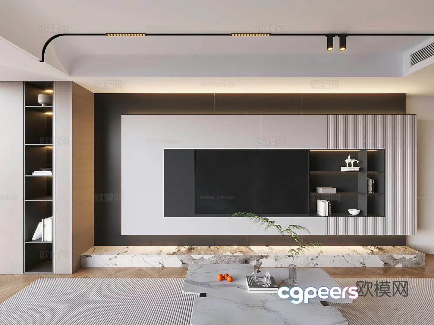 Modern background wall TV background 3d model