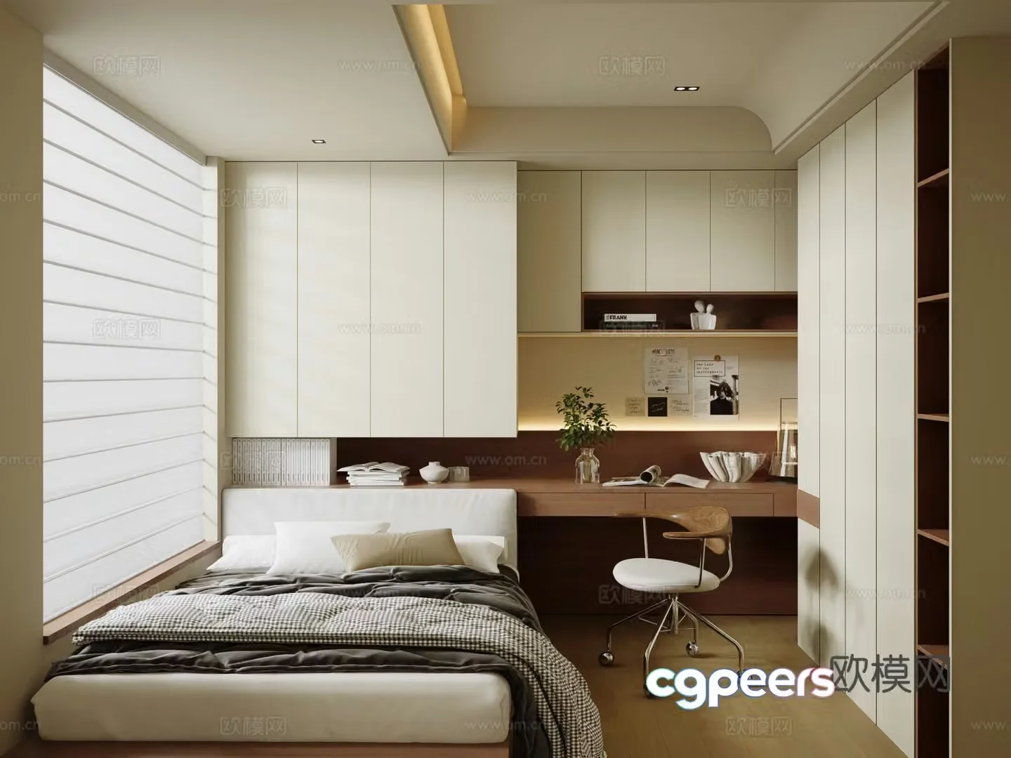 Retro medieval tatami bedroom second bedroom 3d model