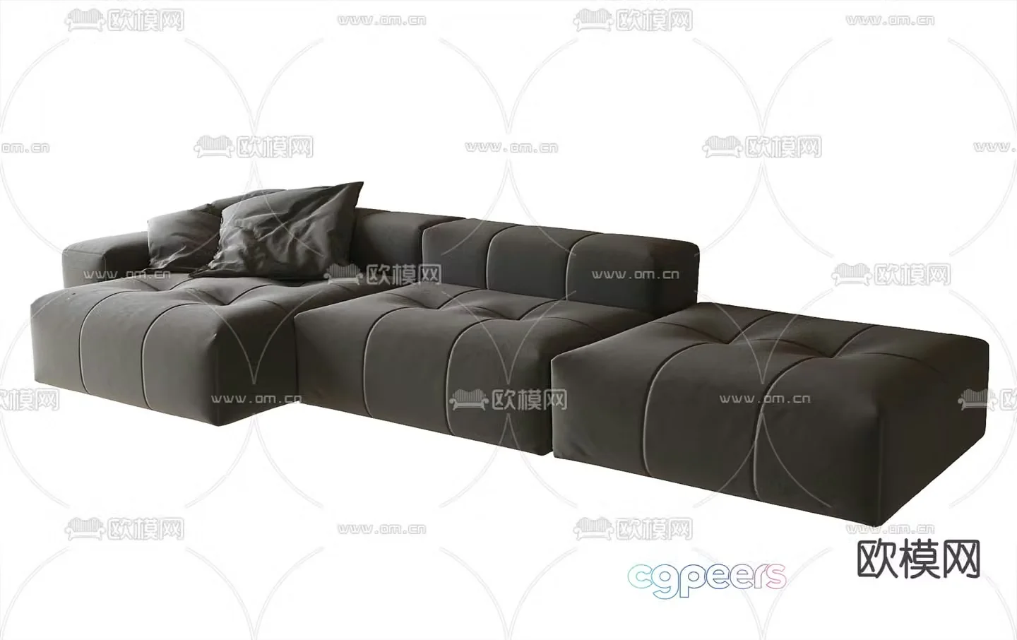 Modern multi-seater sofa 3d model