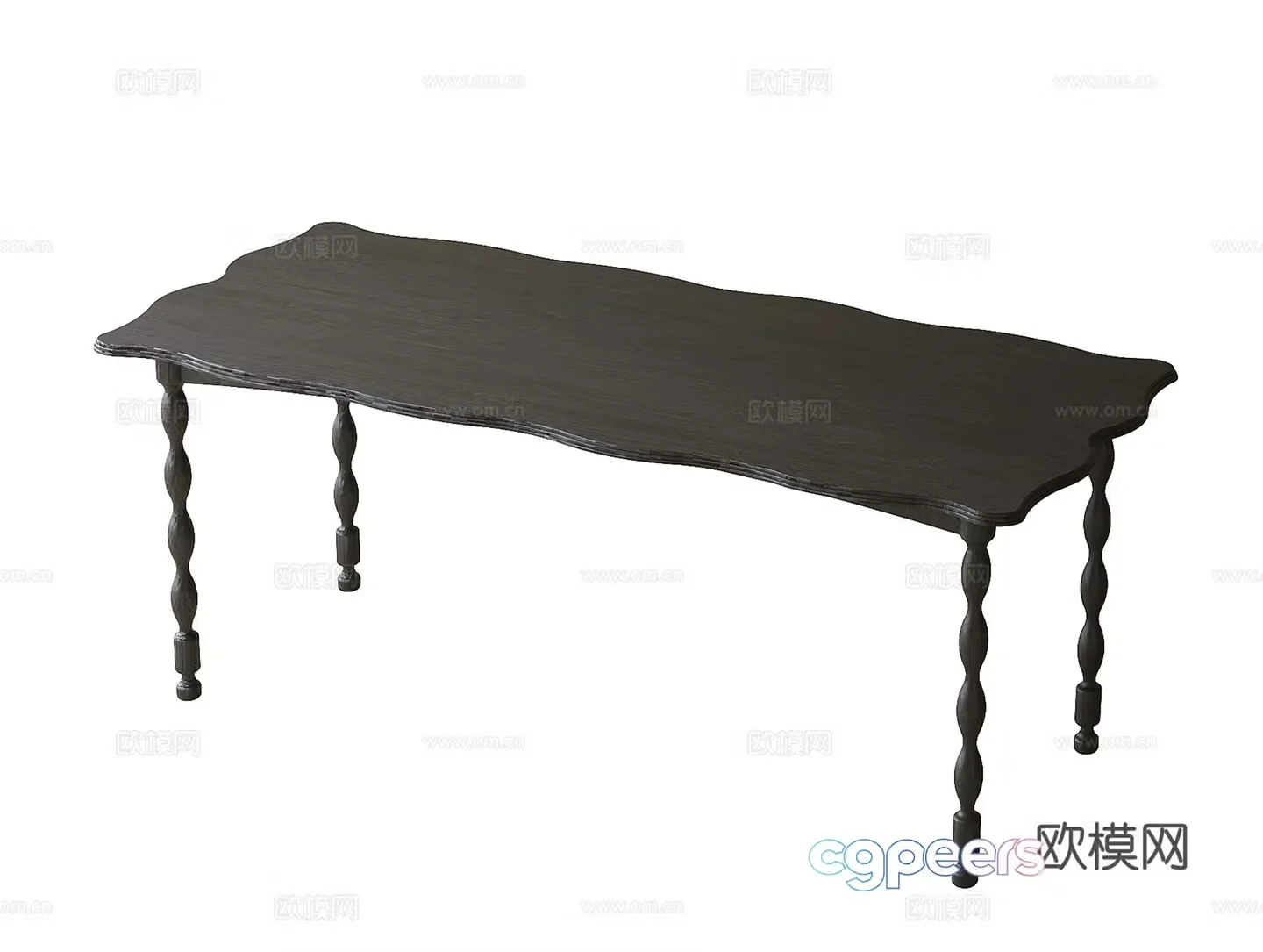 French dining table desk tea table 3d model