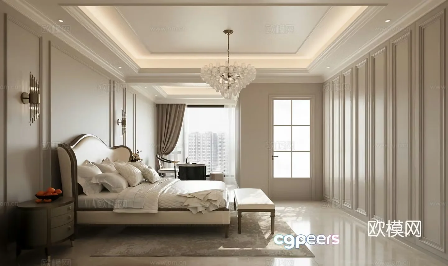 French home bedroom American home bedroom European home bedroom 3d model