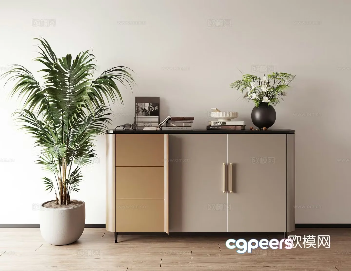 Low cabinet chest of cabinet decoration cabinet 3d model