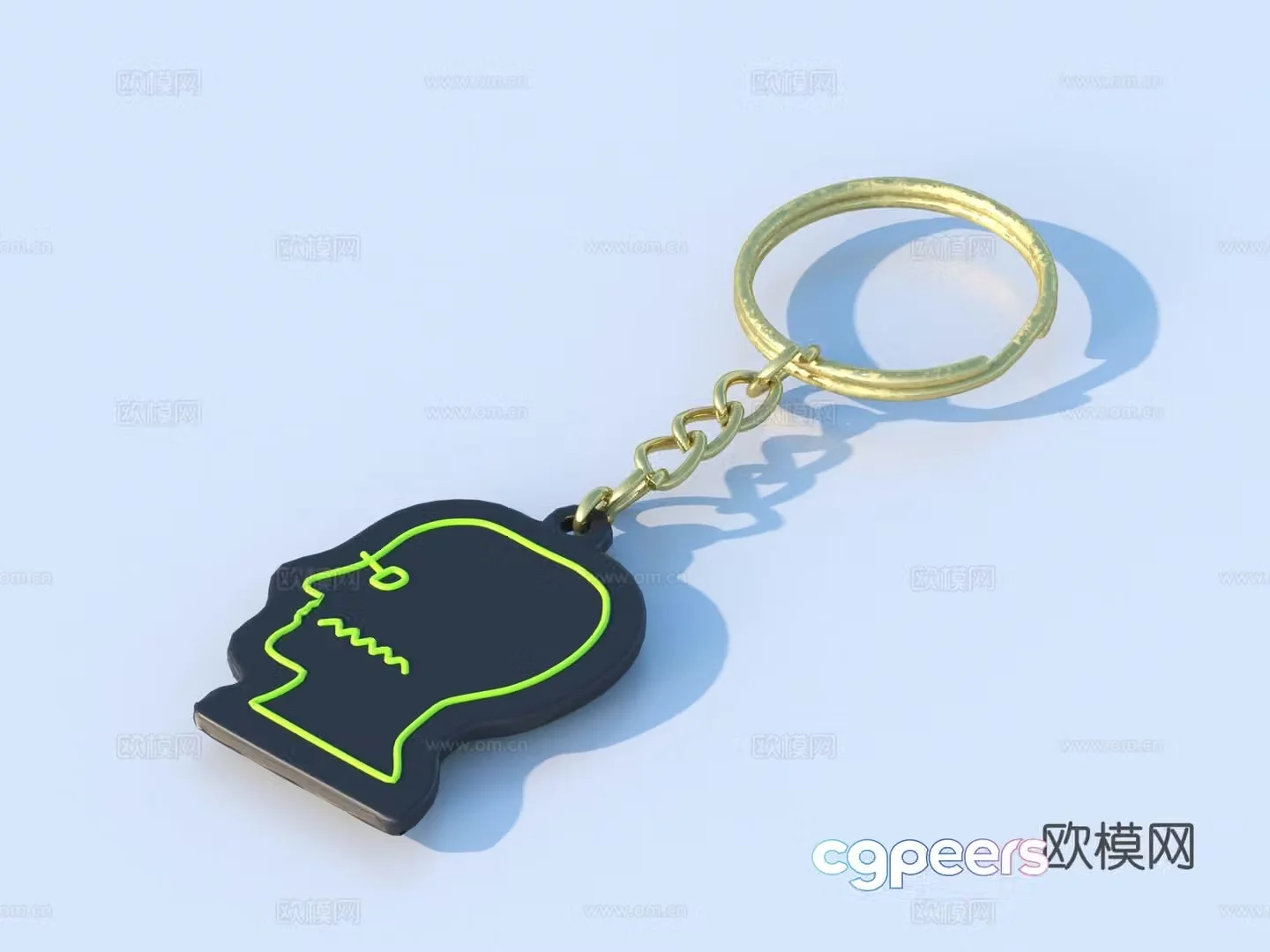 Keychain Button Lock Metal buckle 3d model