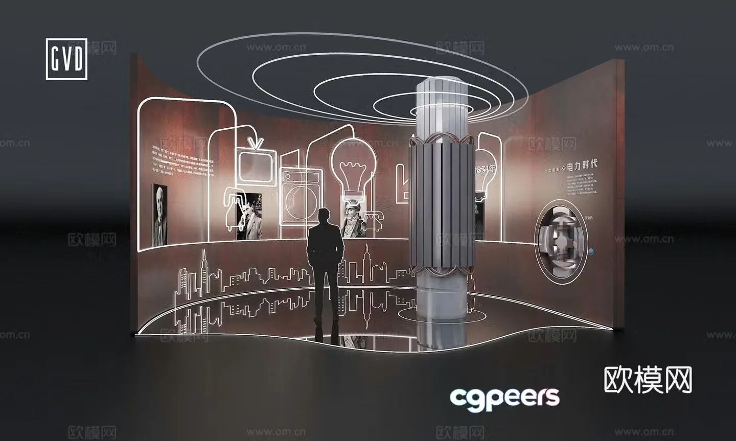 Modern technology power era lighting device power generation motor device interactive device electric generation 3D model