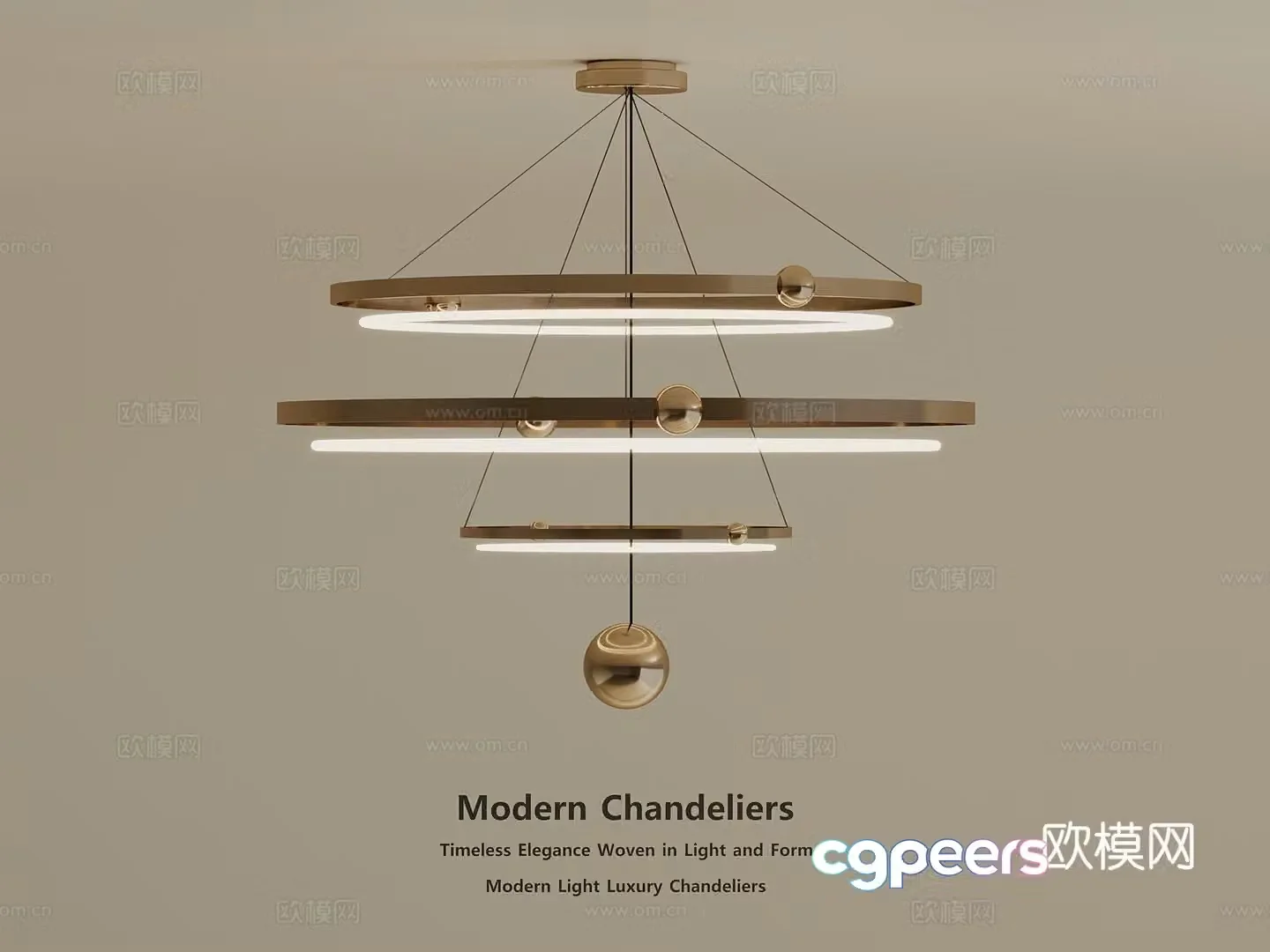 Light luxury Wasabi Chandelier Decorative Chandelier Art Chandelier Metal Chandelier Long Strip 3D Model