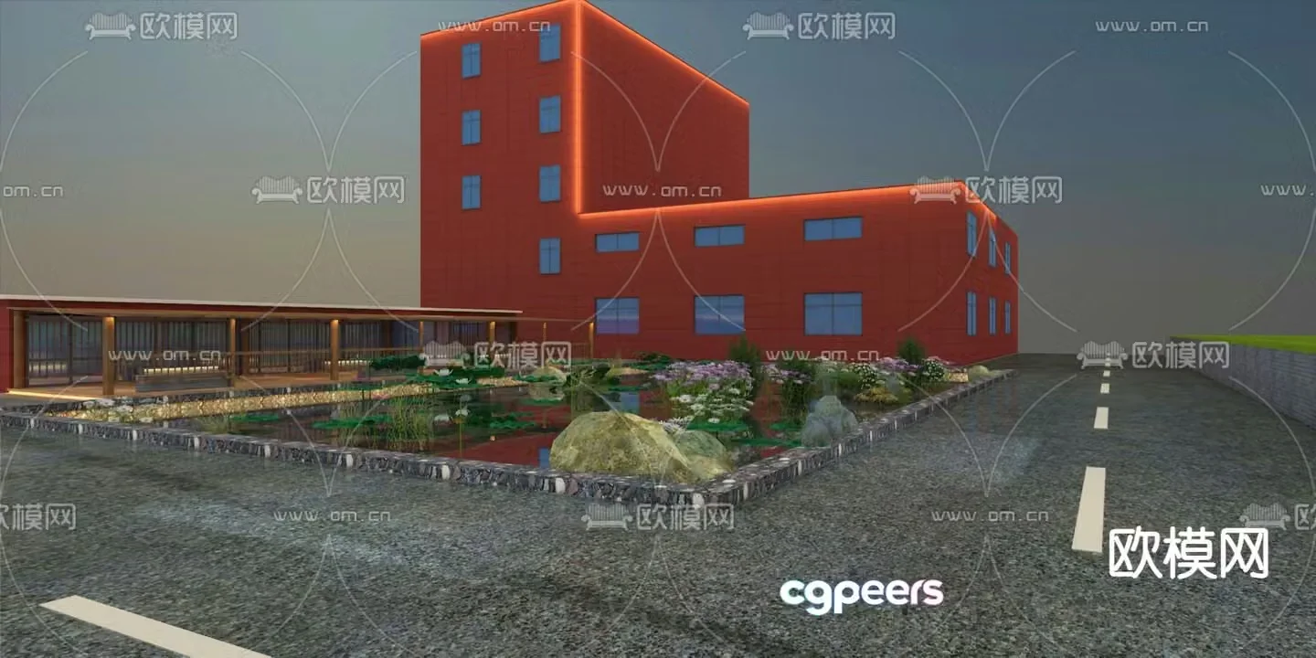 Outdoor corridor 3D model