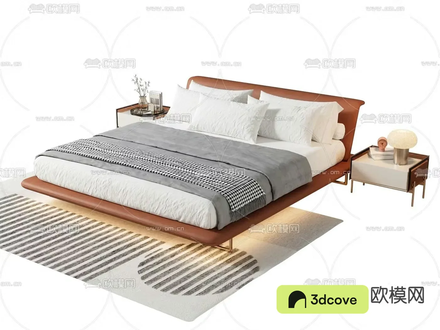 Leather double bed