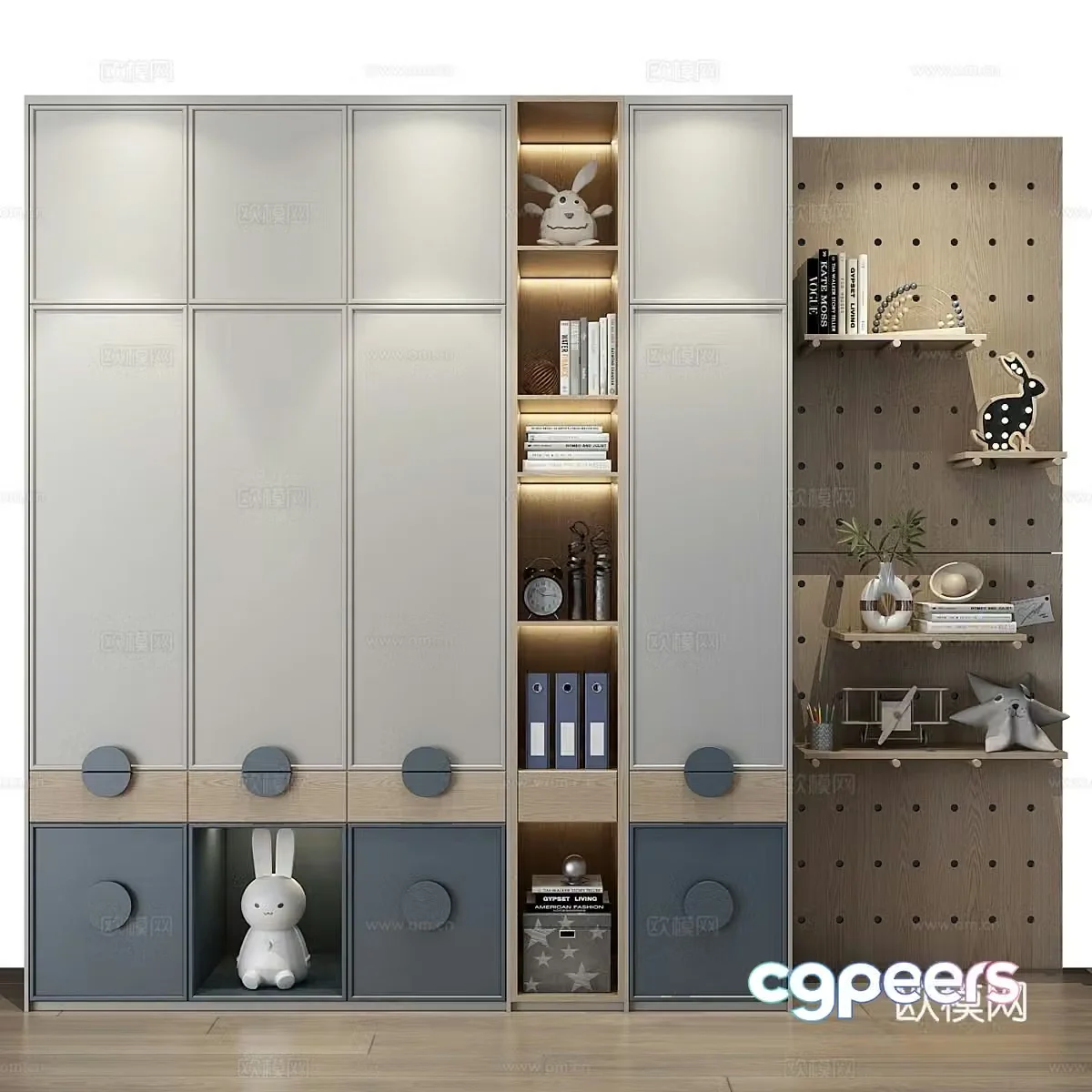 Modern children’s wardrobe 3d model
