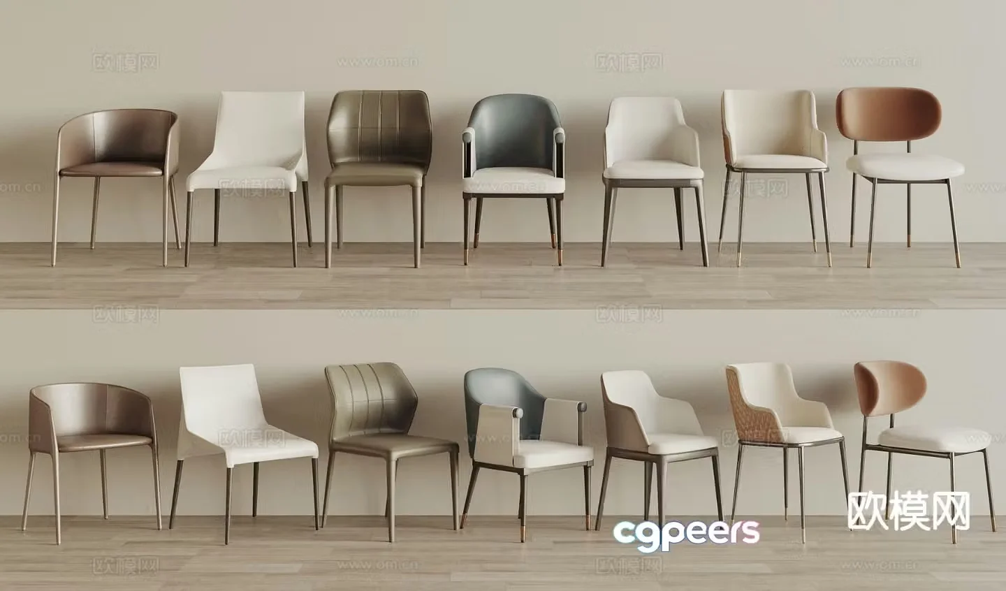 Modern dining chair single chair 3d model
