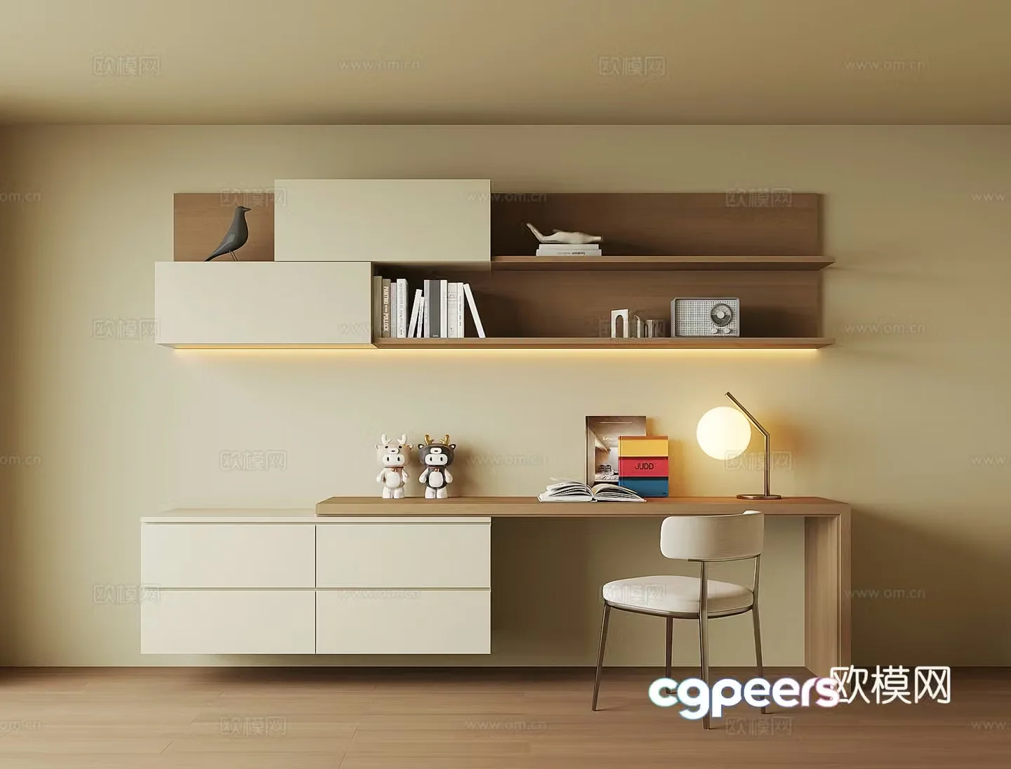 Modern desk cabinet 3d model