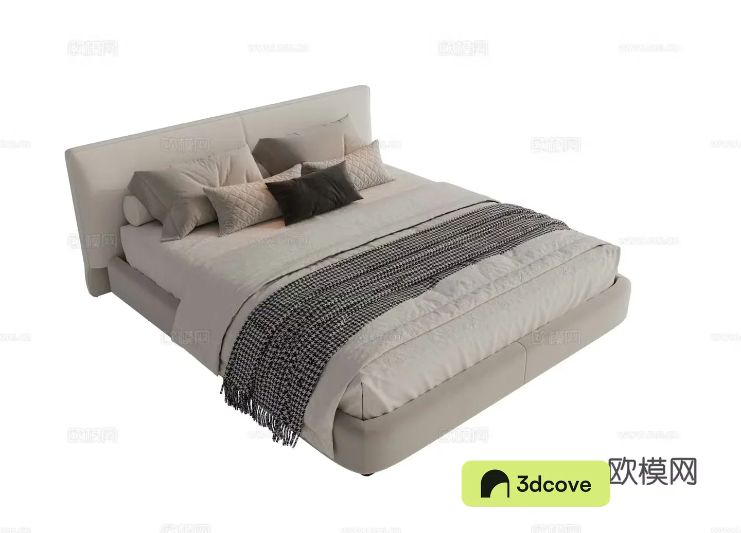 Modern fabric dual bed Main bed bedroom minimalist bed Minotti Modern dual bed