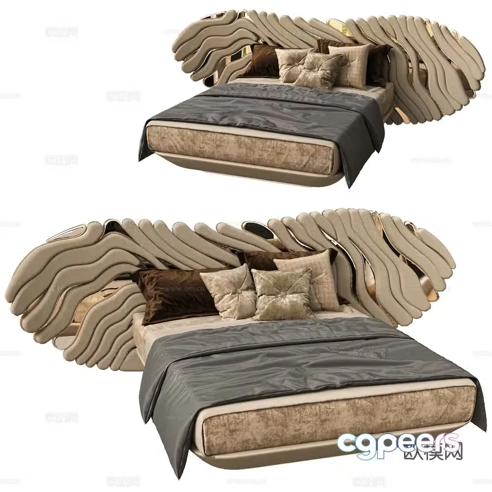 ALMA de LUCE Double Bed 3D Model