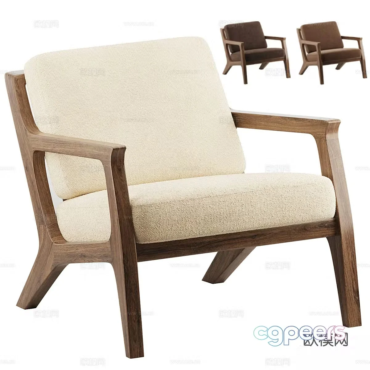 New Chinese style leisure chair 3d model