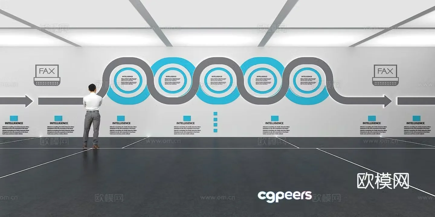 Cultural wall Corporate culture wall Display wall Classroom Exhibition hall Campus culture Corridor 3D model