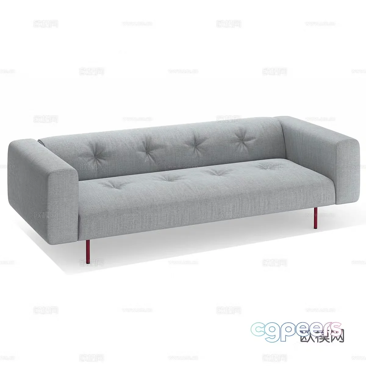 Modern minimalist sofa double sofa 3d model