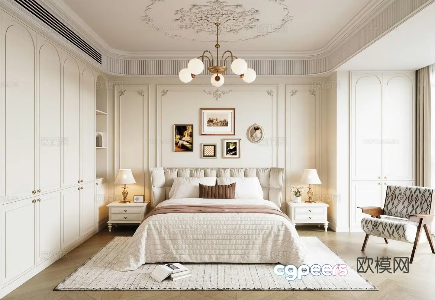 French bedroom master bedroom 3d model