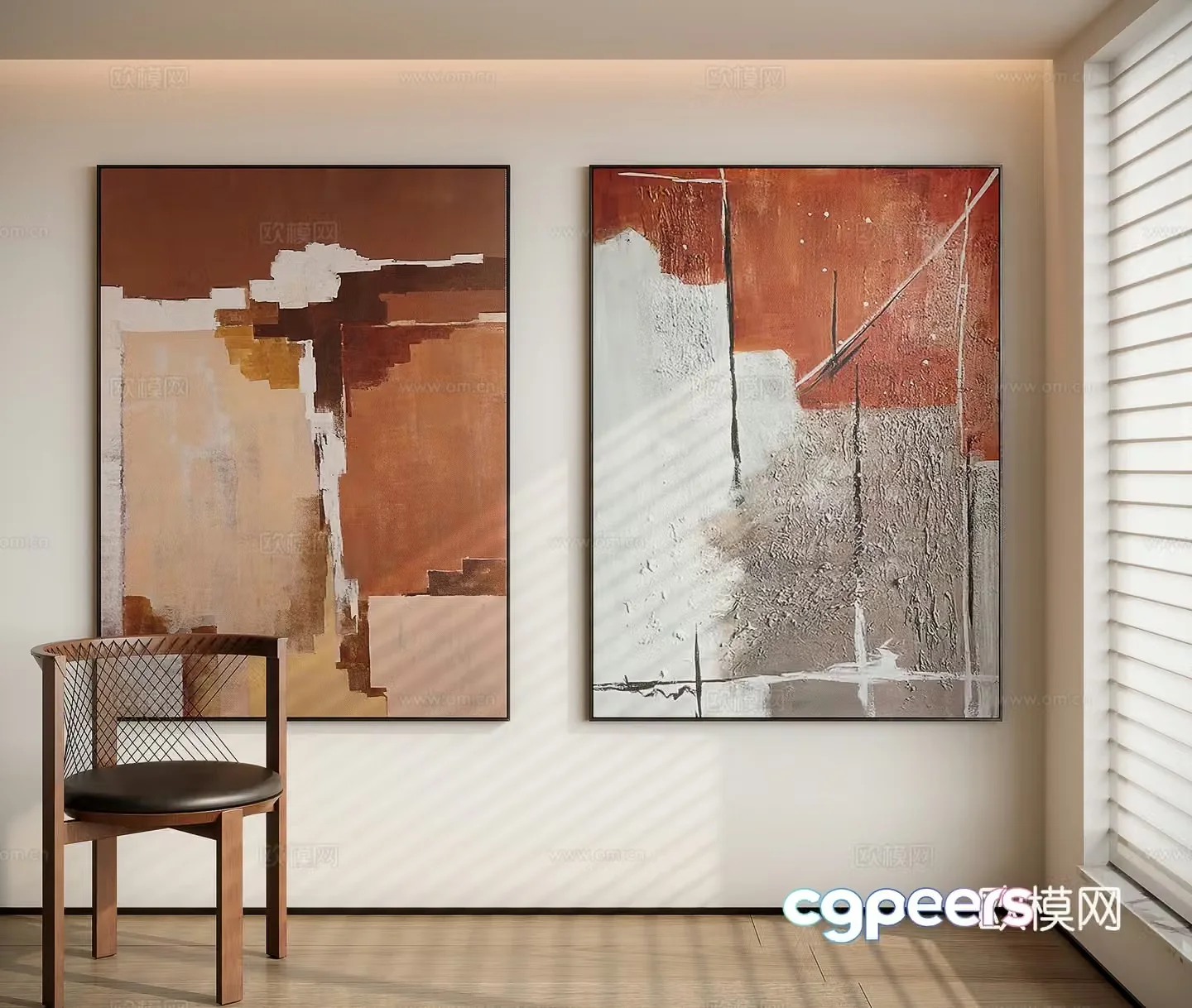 Modern minimalist decorative painting 3d model