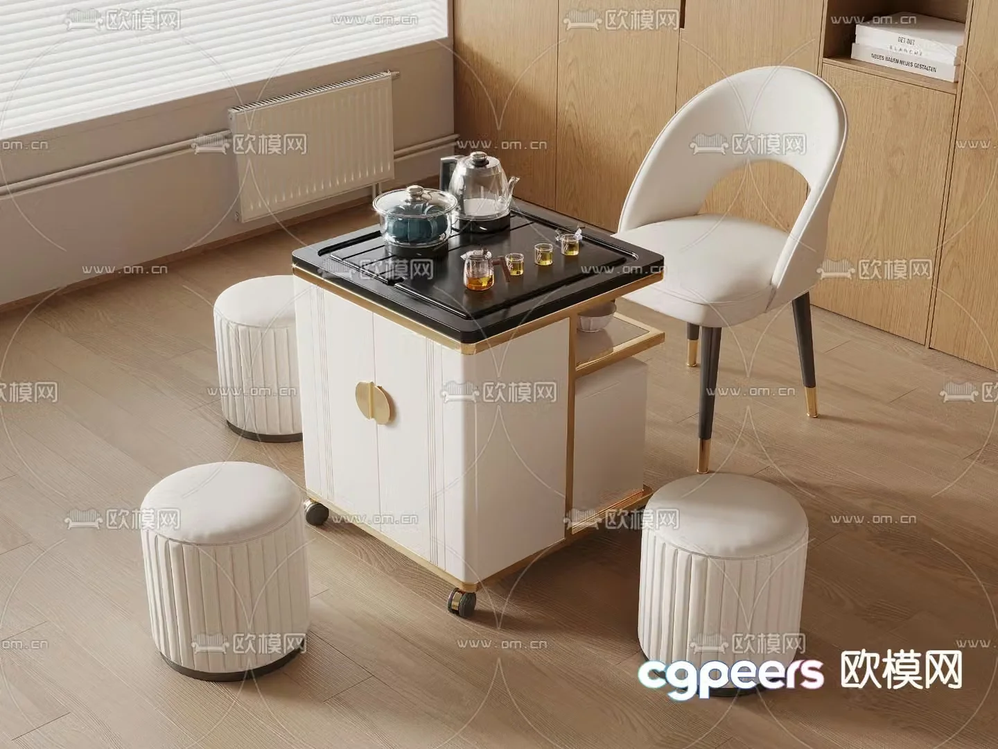 Light luxury tea table tea table 3d model