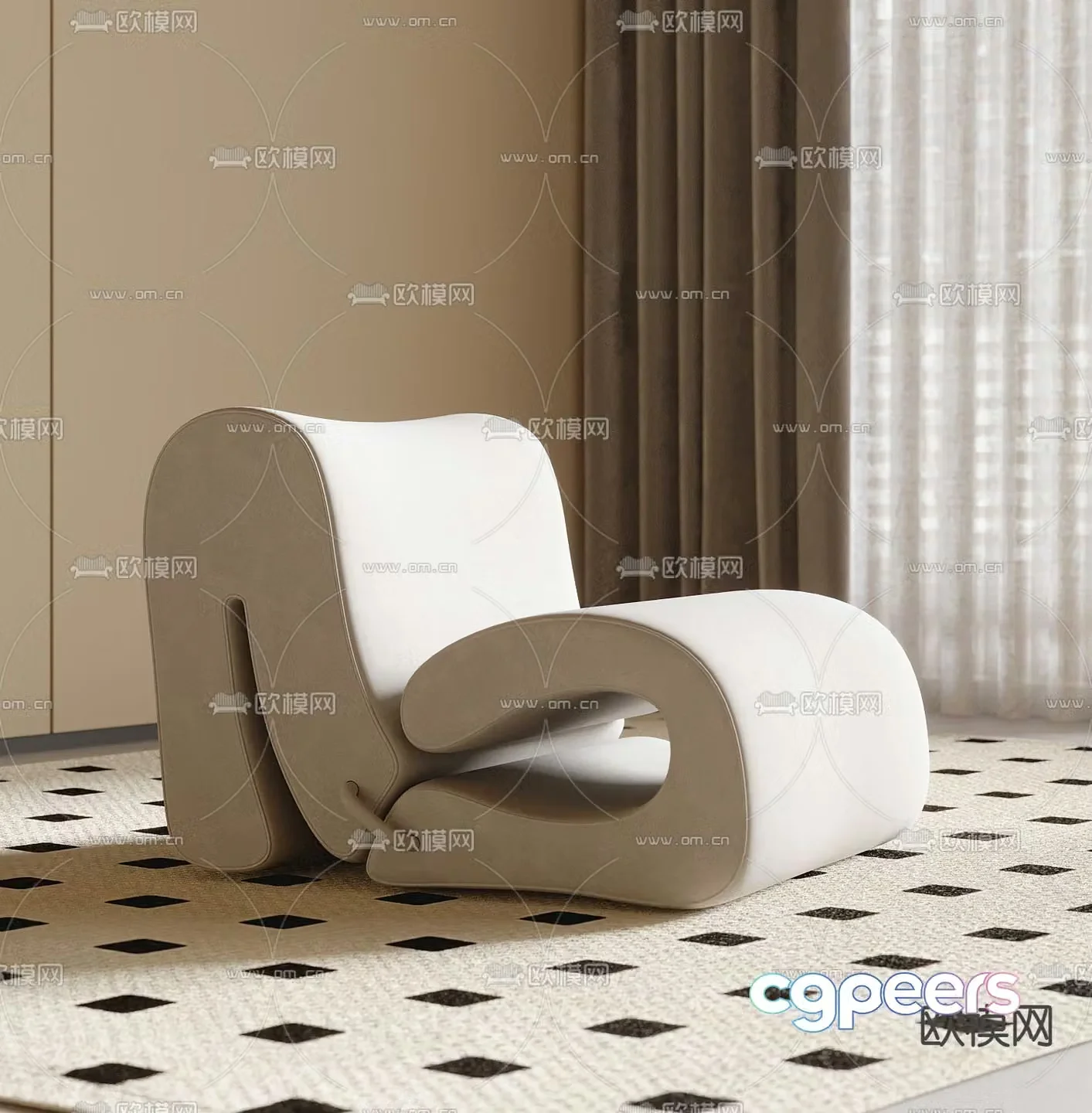 Single sofa leisure sofa 3d model