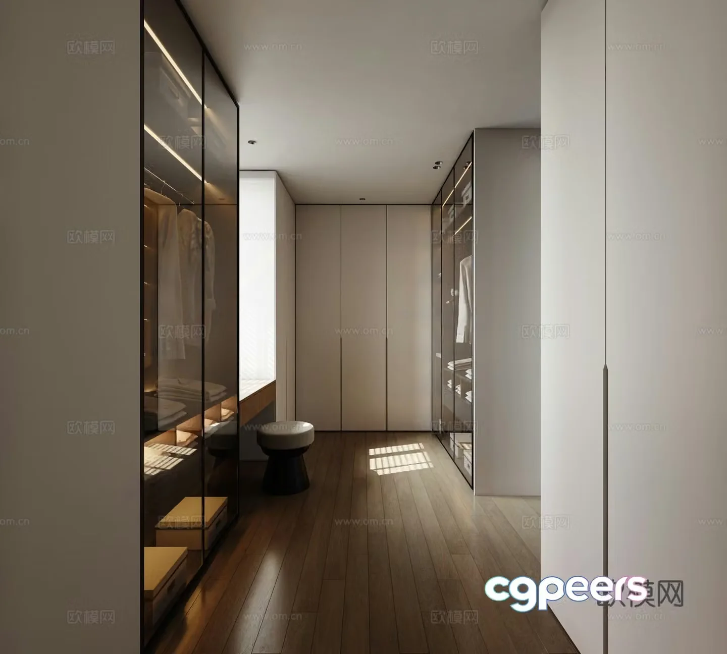 Modern cloakroom Master bedroom cloakroom Clothes room Toilet change room Wardrobe Washing table 3D model