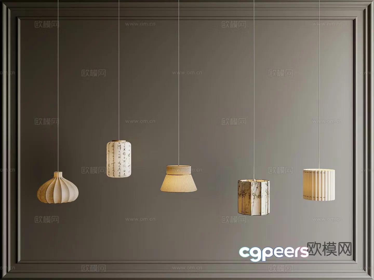 Retro medieval small chandeliers New Chinese style small chandeliers Middle ancient wasabi chandeliers Lantern decorative chandeliers 3D model