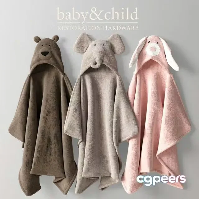 3ds Max Free – RH ANIMAL HOODED TOWELS