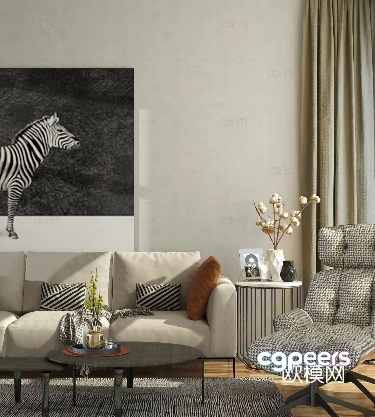 Modern sectional sofa 3d model