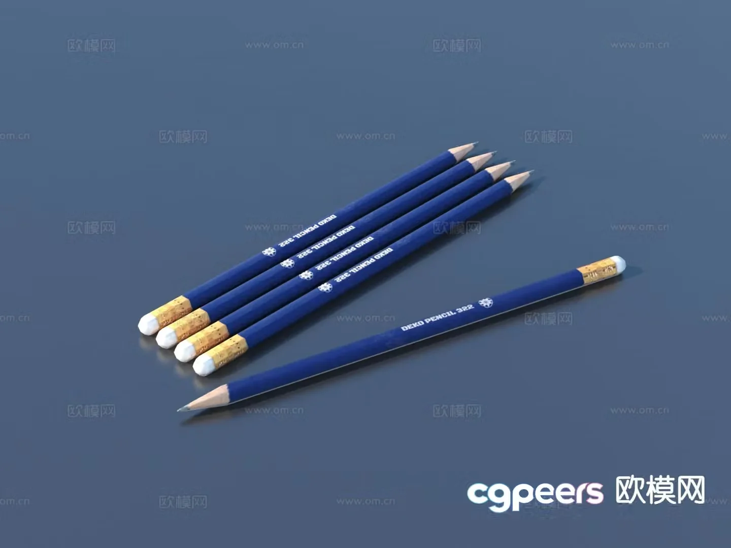 Pencil colored pen painting pen 3d model